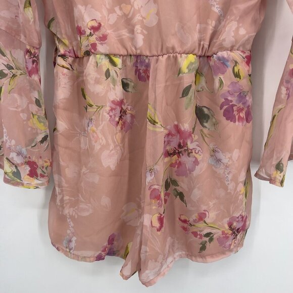 GUESS Darla Romper Summer Dreams Vapor Rose Floral Pink Size M - Picture 5 of 11